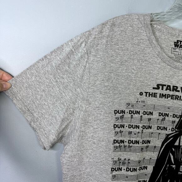 Star Wars Darth Vader The Imperial March Lyrics Funny Heather Gray T-Shirt Sz L - Picture 4 of 10